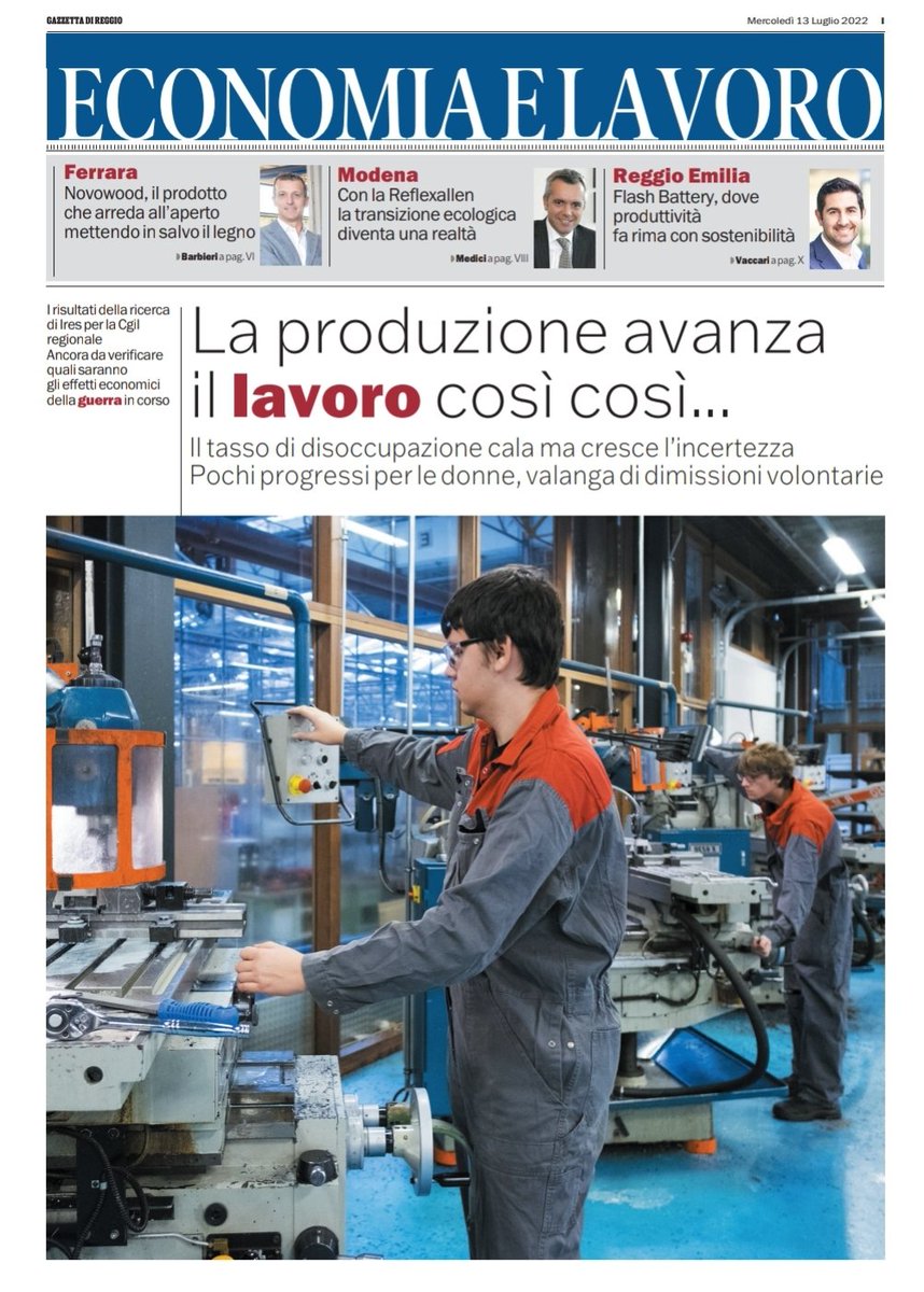 Ecco la nostra prima pagina di oggi.

Sulla Gazzetta di Reggio c'è l'inserto Economia e Lavoro.

Ci trovate in edicola e in versione digitale sul nostro sito 

gazzettadireggio.it

#buongiorno #reggioemilia #gazzettadireggio #primapagina #edicola #quotidiano