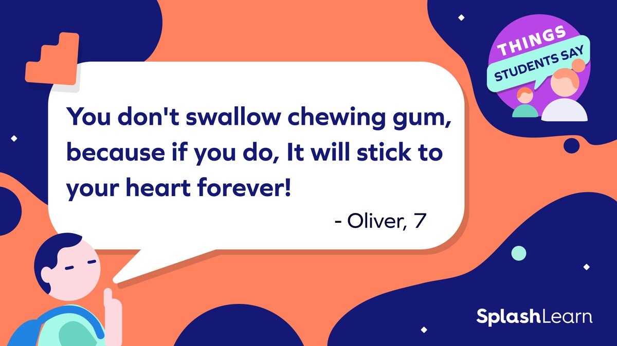 Did your parents/teachers give you a (now funny) reason not to swallow chewing gum?
#chewinggumkids #kidssayings #funnykidslol #heardintheclassroom #kidsjoke