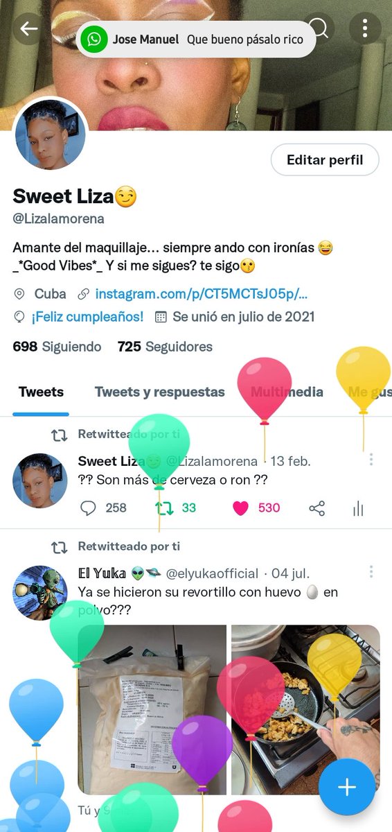 Lizalamorena's tweet photo. Globitos en mi perfil!!! https://t.co/tYaqVR1lN3
