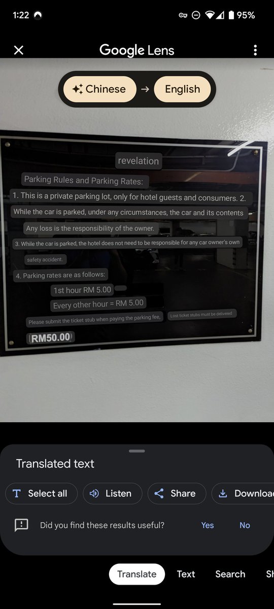 jeffghouse's tweet photo. I know I'm super late to the game, but Google Lens's ability to translate signs quickly in the same font scheme is amazing. https://t.co/g4hBcYFkDp
