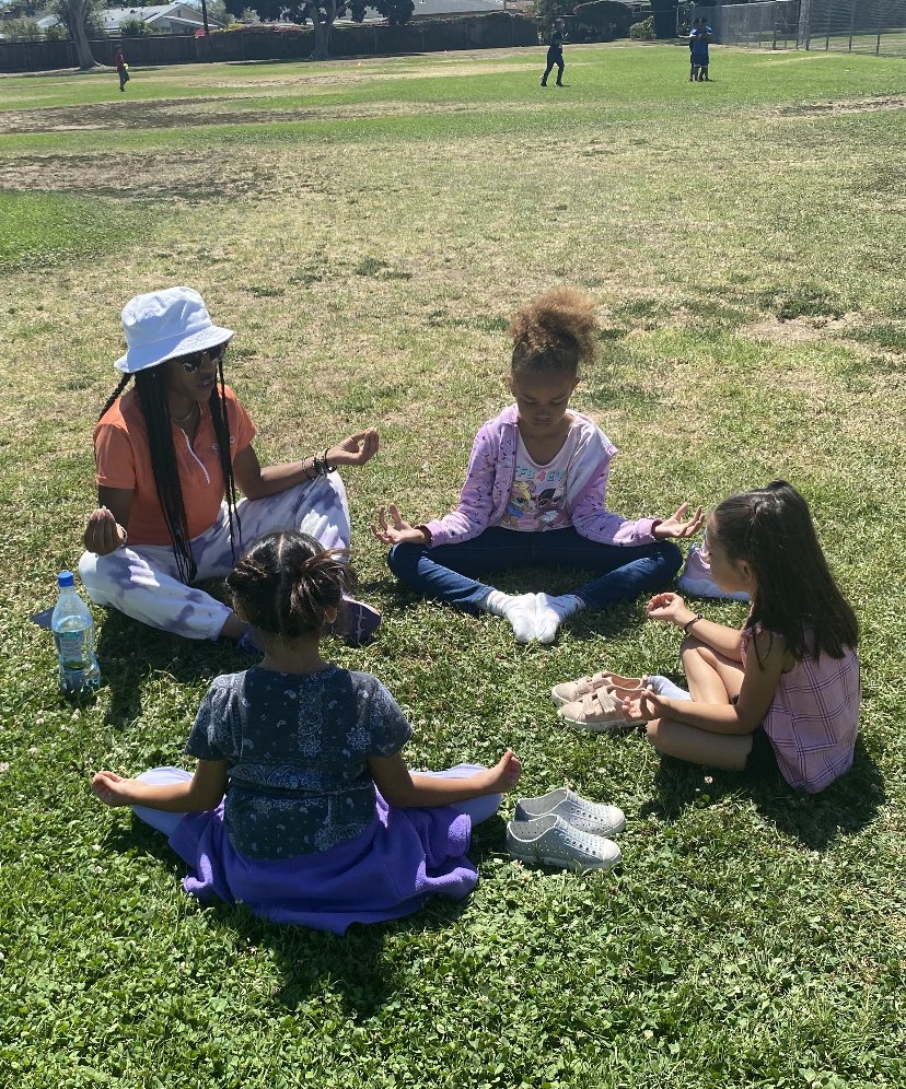 NMUSD summer enrichment opportunities are incredible! This group of rising first graders chose to practice meditation during their recess time.