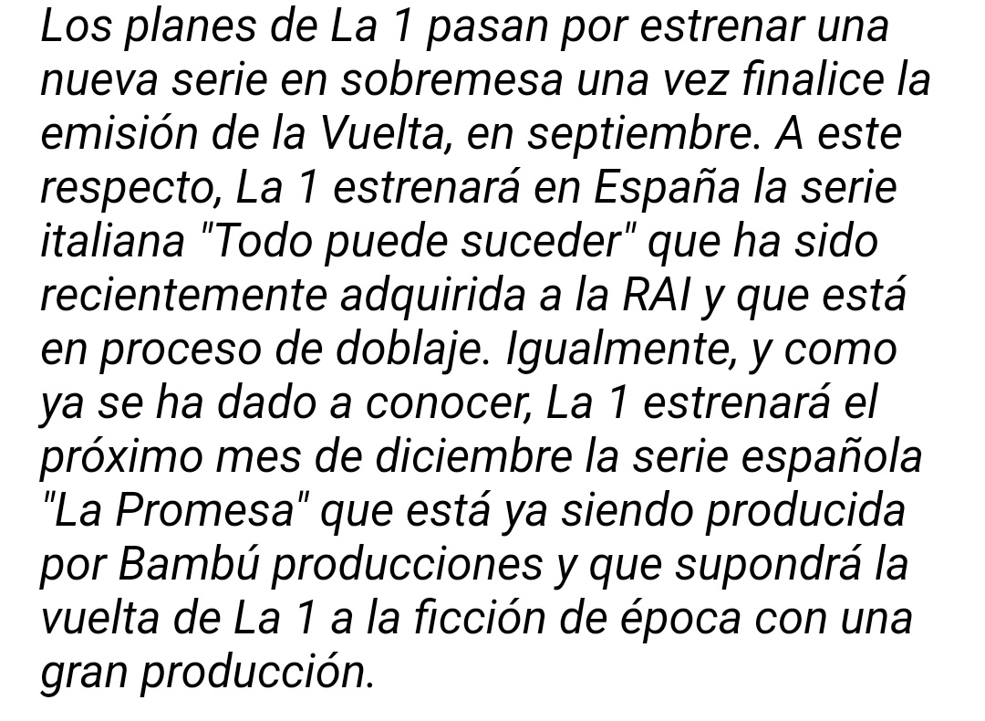 <a href="/Rtve/">RTVE</a> ya tiene sus planes, si en septiembre empieza la serie italiana y en diciembre empieza la promesa, a no ser que den las 3 juntas, que ya lo hicieron alguna vez, Servir y Proteger se acabará en Diciembre/Enero, esta claro x que hacen, de vergüenza  #ServiryProteger