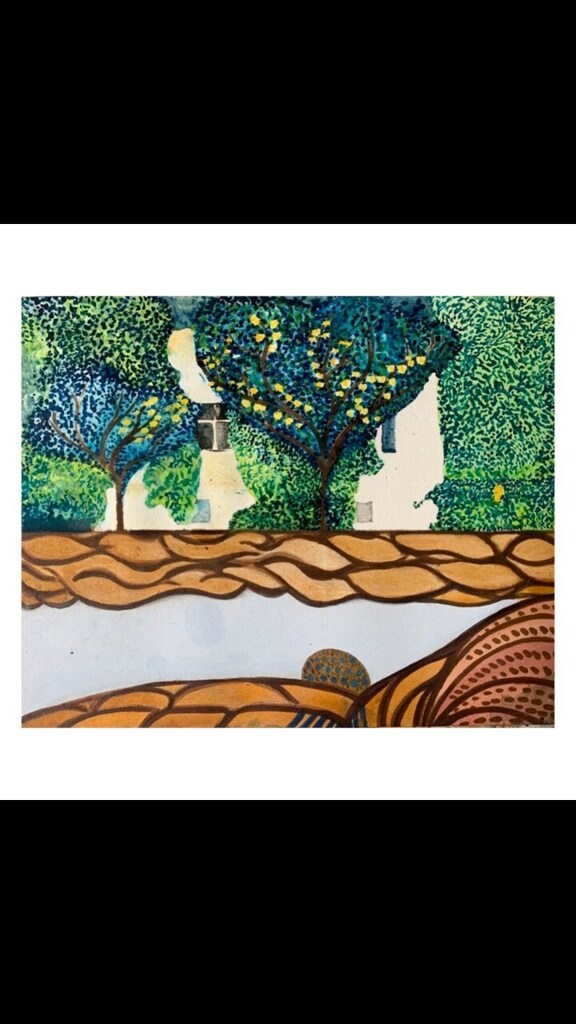 HelenBroughArt's tweet photo. Keeping with inspiration from Klimt this is a mixed media on paper 24 cm x 30 cm
I have nicknamed it “View” although looking for something more poetic.
Any ideas?
Part of the “Phantastical Landscape” series
#klimt #phantastical #ceopenstudios #triangl… https://t.co/WymqGjsHzk https://t.co/hGGrOMxk3J