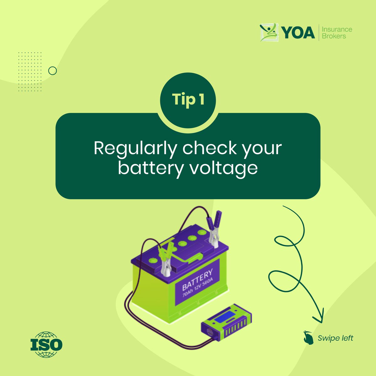 YoaBrokers's tweet image. The average lifespan of a car battery is 2 - 6 years. Use these tips to keep your battery alive for a more extended period.

#insurance #carbattery