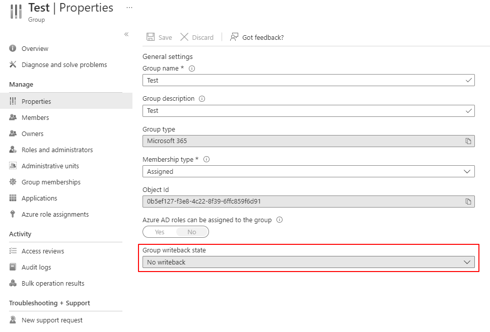 MyNameIsMurray's tweet photo. Here's how I wish @AzureAD #GroupWriteback worked: 
1. Disabled state - Group Writeback is disabled within Azure AD Connect (v2.0.89.0 or later).
a) AAD Groups blade detects disabled state and hides option (or greyed out).
b) "No writeback" forced in each Group, and greyed out. https://t.co/7R10aN7TMN