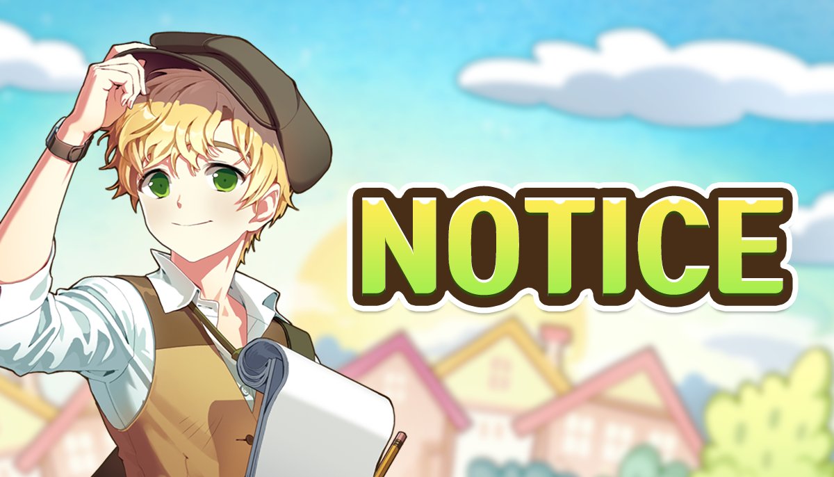 [Notice] 14th July Update Progress 

The Maintenance will proceed for the update.
Please note that it is unavailable to access and play the game while maintenance. 

⏰ July 14, 15:00 ~ 17:00 (UTC+9)

For more info, please visit our official discord🙂
bit.ly/3wQl0ic