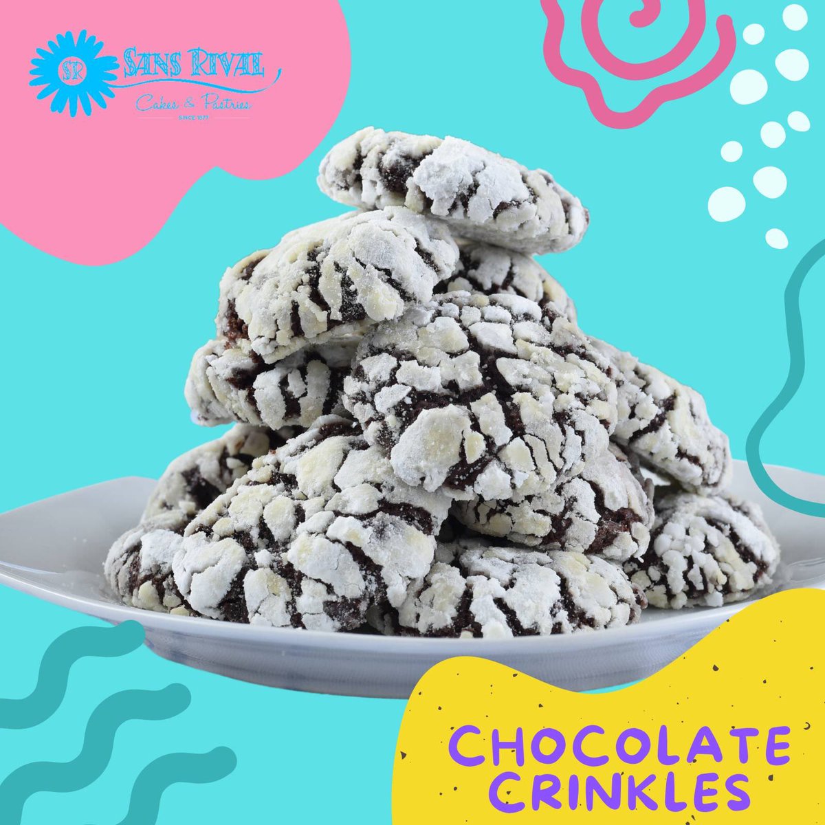 SansRivalPH's tweet photo. CHOCOLATE CRINKLE COOKIES
Fudgy, cake-like cookies dusted with powdered sugar that creates the "cracked appearance". Chewy on the inside and crisp on the outside. Hands down a comfort food all around!

💙Available in Pasalubong Gift Packs.

#sansrivalcakesandpastries
#pasalubong https://t.co/h3i3EQGfOV