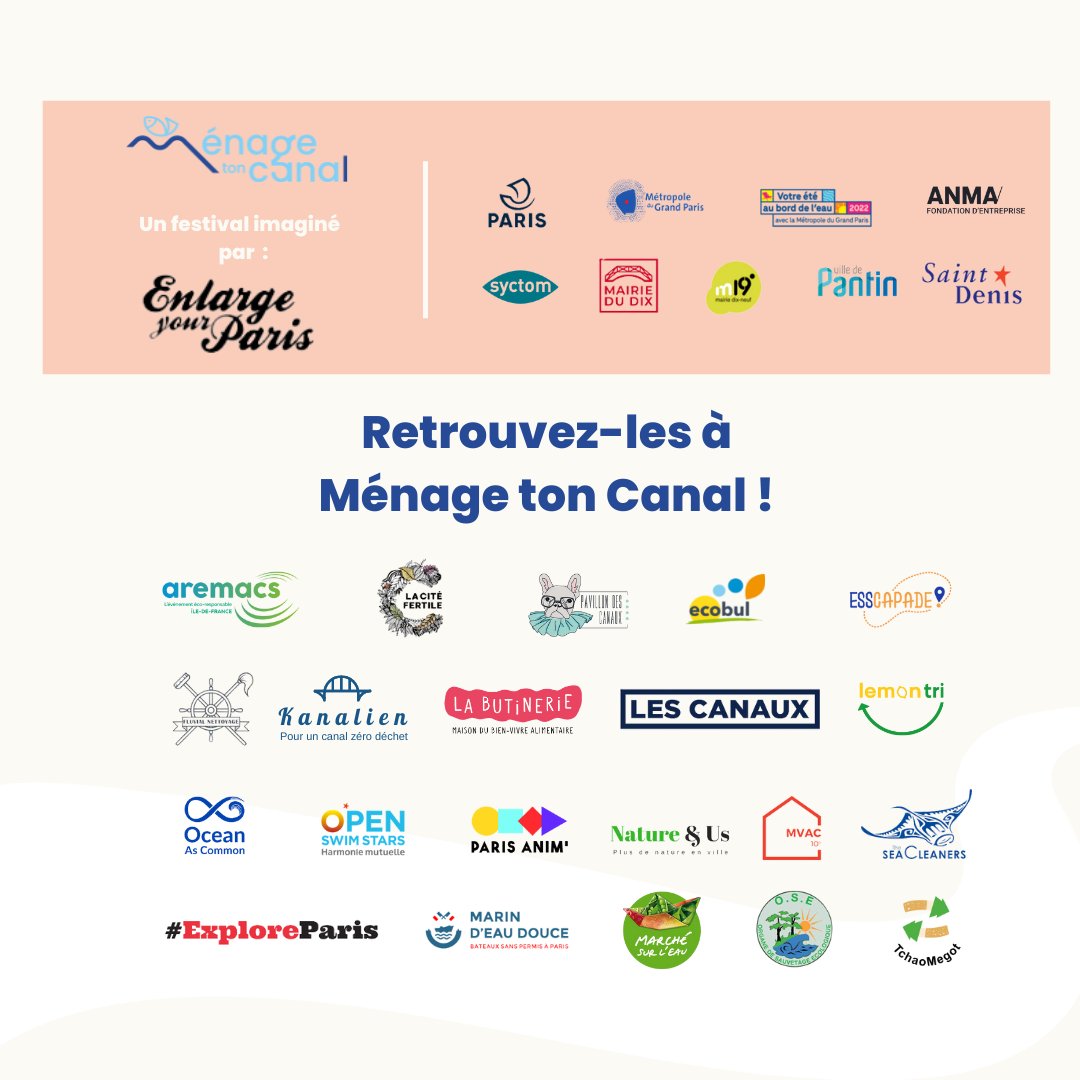 🎉 Pour sa 2ème édition, Ménage ton Canal s’associe à Paris Plage pour sensibiliser les parisiennes / parisiens à la protection de l’environnement le long des berges des canaux samedi 16 juillet.
➡️ Toutes les animations sur l’événement FB
bit.ly/3ON7S4L
#MénageTonCanal