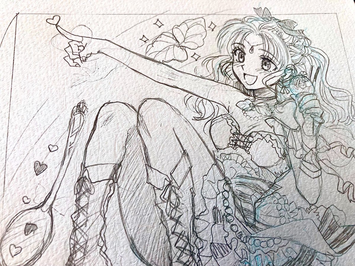 チョコミント擬人化絵のラフ2枚完成🙌 アナログで寸松庵色紙サイズで 連作として描く予定です🍫🌱 コピック久しぶりだからリハビリだな💦  #チョコミント #擬人化 #創作イラ #創作 #OC #オリキャラ #wip #途中イラ #ラフ