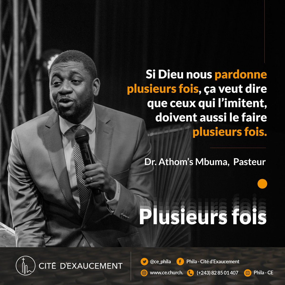 Athoms_mbuma's tweet photo. Si Dieu nous pardonne plusieurs fois, ça veut dire que ceux qui l’imitent, doivent aussi le faire plusieurs fois • 

Dr Athom’s Mbuma https://t.co/A3BCK1wyaa