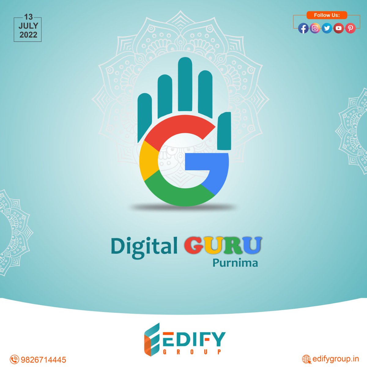 edifymediagroup's tweet photo. In Todays life Google is everyone's Digital Guru!

Happy Guru Purnima! 

#GoDigital 

#edifygroupraipur #GuruPurnima 
#socialmediamarketing
#marketingstrategy
#onlinemarketing
#rematrketing
#onilneReputationManagement #digitalmarketingagency #digitalmarketingservices #raipur https://t.co/7Bd5HAFS8l