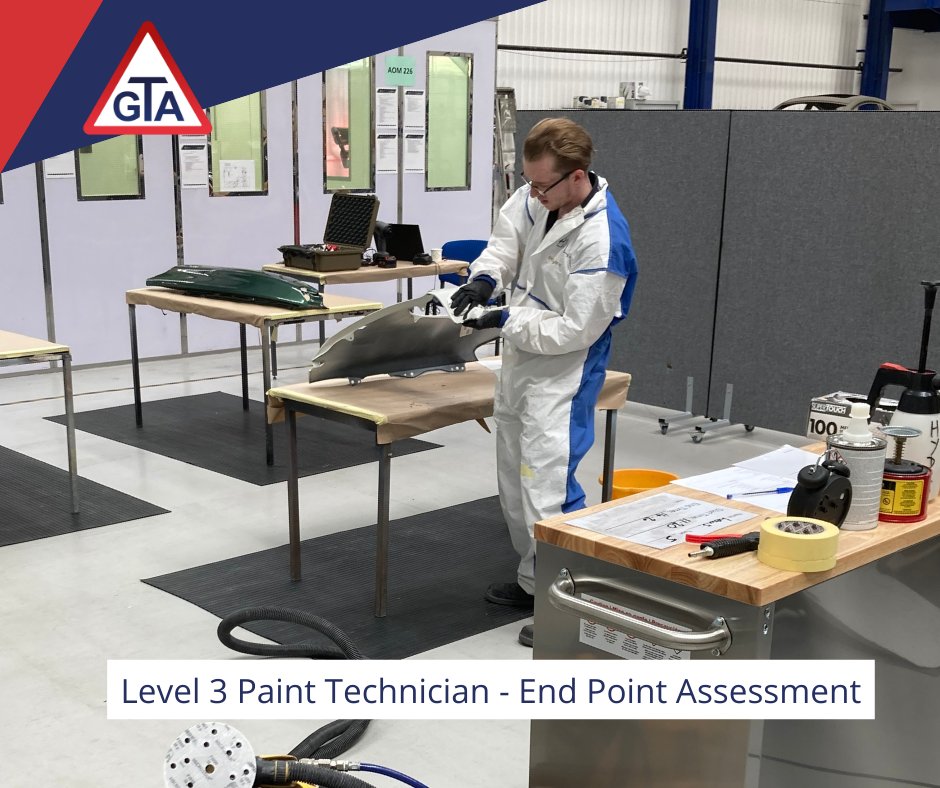 GTA_apprentice's tweet image. GTA has recently carried out the first Level 3 Paint Technician End Point Assessment in our state of the art body shop.

We wish Lewis Brayford the very best of luck with the result!