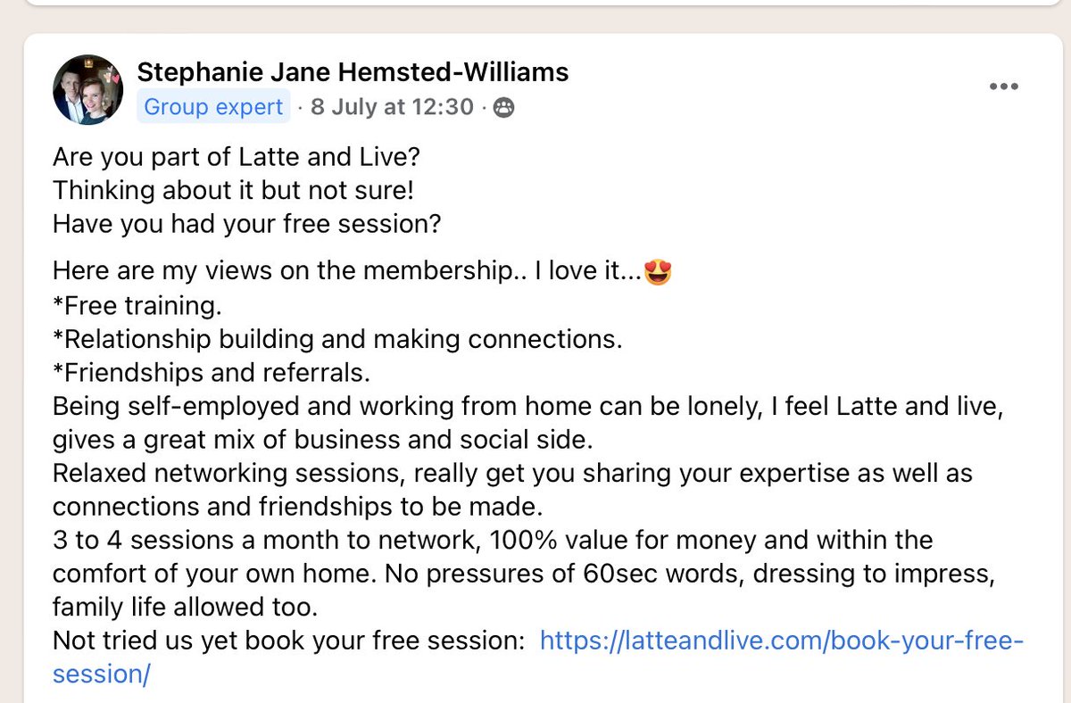 It's always lovely when posts like this pop up 🥰☕️

Try our networking sessions here: latteandlive.com/book-your-free…

#latteandlive #networking