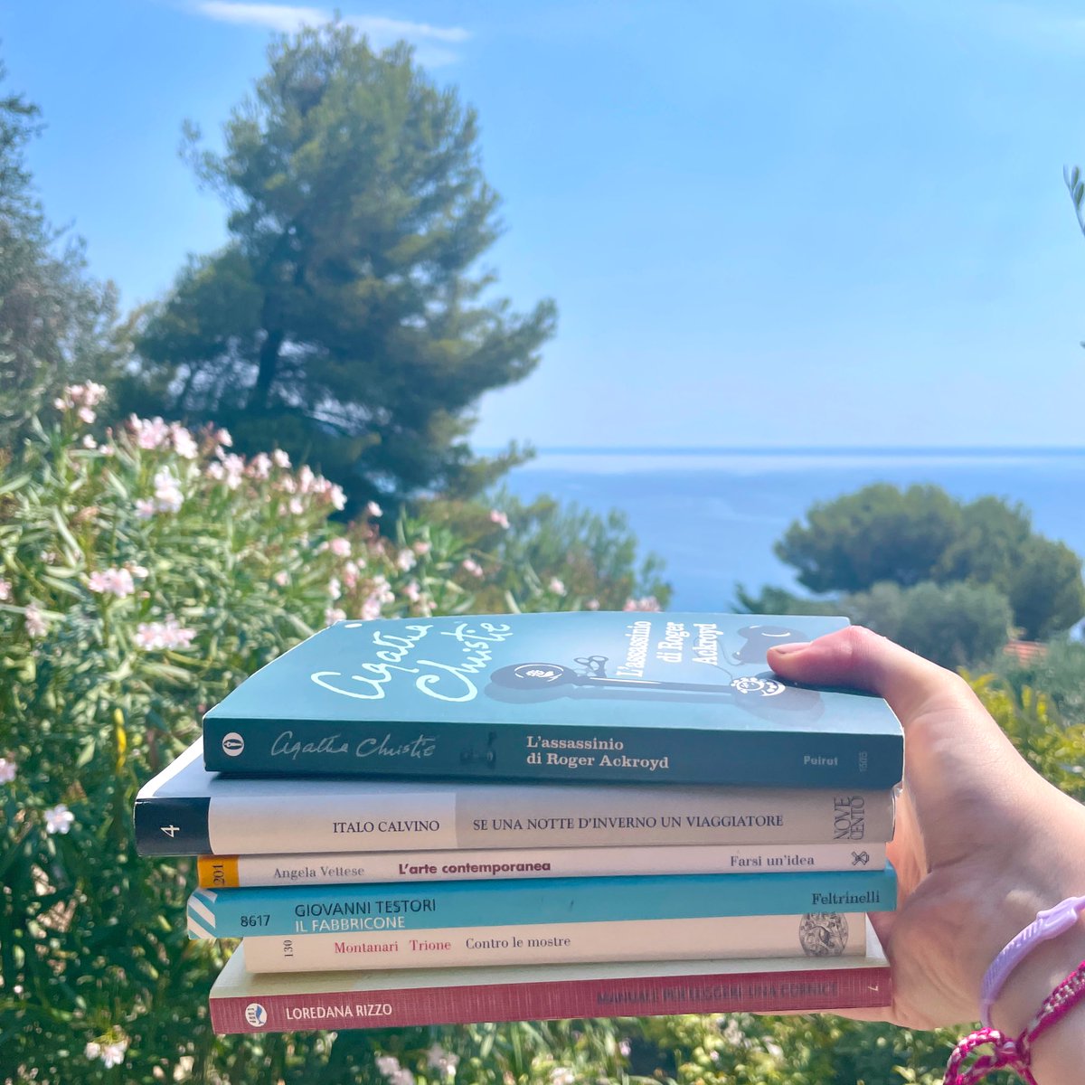 📚Quando hai più libri che giorni al mare:
- un giallo consigliato da #maritomatematico;
- un classico della letteratura;
- un libro di pura #artedaleggere;
- un romanzo scritto da Testori;
- un saggio che la tocca piano;
- un manuale sulle cornici.