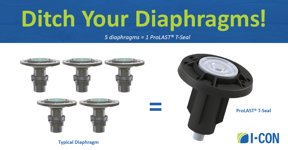 ICONSystemsInc's tweet image. How often do you replace your diaphragms? Ditch your diaphragms for our ProLAST® T-seal. It lasts up to 5x longer, reducing costs and making maintenance easier. 

#ditchyourdiaphragms #innovation #lastslonger #easymaintenance #savesmoney #watersavings #facilitymaintenance