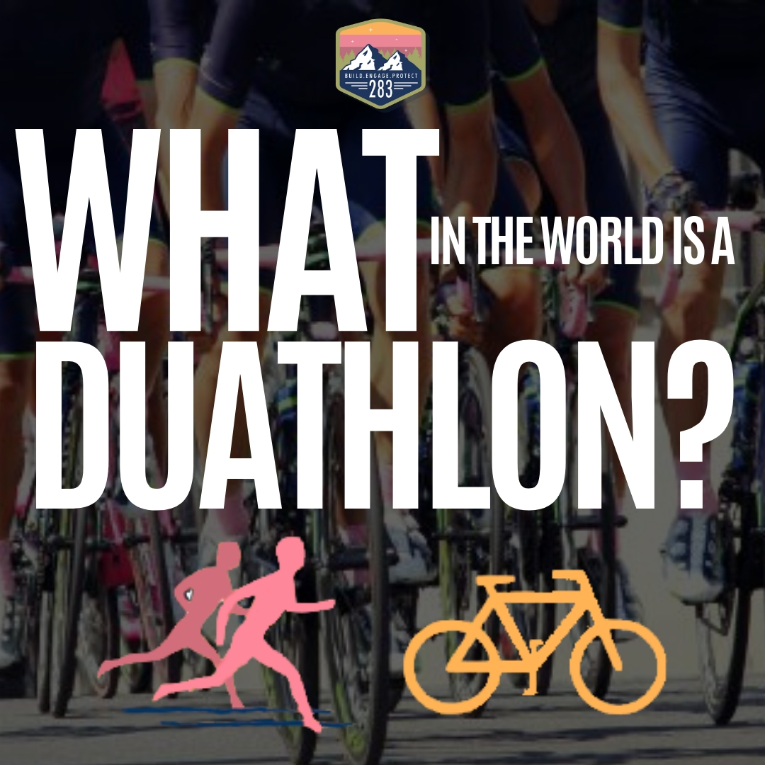 Du283SSM's tweet photo. We're back! WOOHOO! What is a duathlon? It's a race involving #running &amp; #cycling - run, bike, then run again. #DU283 has a race for everyone, from a full duathlon to a #sprint &amp; #relays. All races are featured on our website https://t.co/cPFV29v7jW including our kids events. https://t.co/YzBOZip9cN
