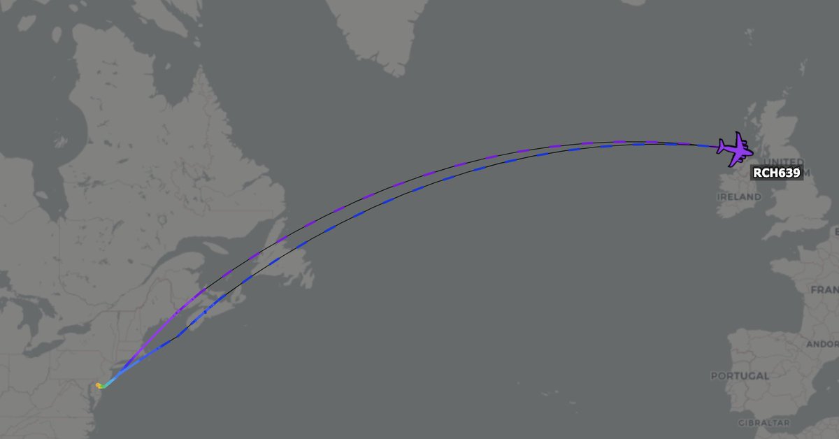 TheSnoopySnoop's tweet photo. Departed Dover together and arriving UK airspace together, a pair of USAF C-17A Globemaster's
#RCH146 #AE20C2 07-7181
#RCH639 #AE2FAA 08-8198
#haveglass #AvGeek #Planespotting #milair https://t.co/mzRXZyIiH8