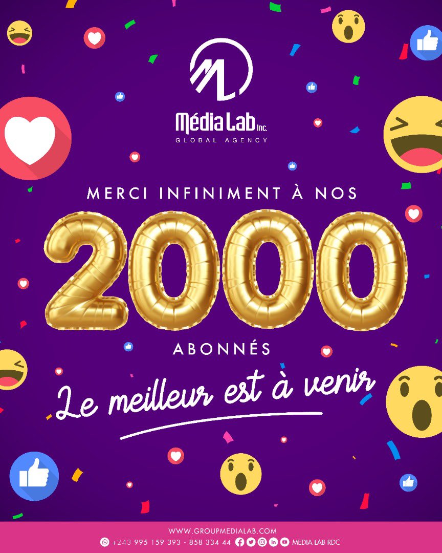 medialabRdc's tweet photo. Merci d’être de plus en plus nombreux à nous suivre sur Facebook.

📞 085 833 4444 / 0995 150 393
•
•
#medialabrdc #osonslesuccès #GlobalAgency #communication #publicité #marketing #work #facebook #digitalmarketing #Socialmedia #strategy https://t.co/HLksNyVRkq