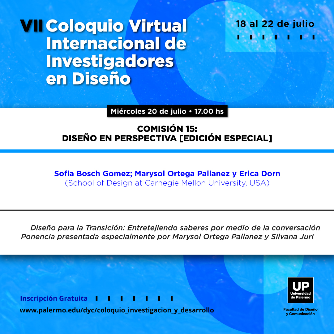 El próximo miércoles, <a href="/_marysun/">Marysol Ortega</a> y yo vamos a estar participando en la presentación de trabajos de la edición especial sobre Diseño para las Transiciones a cargo de Cuadernos UP 2022. Sumate para escucharnos hablar del podcast <a href="/DInTransition/">Design In Transition / Diseño en Transición</a>!