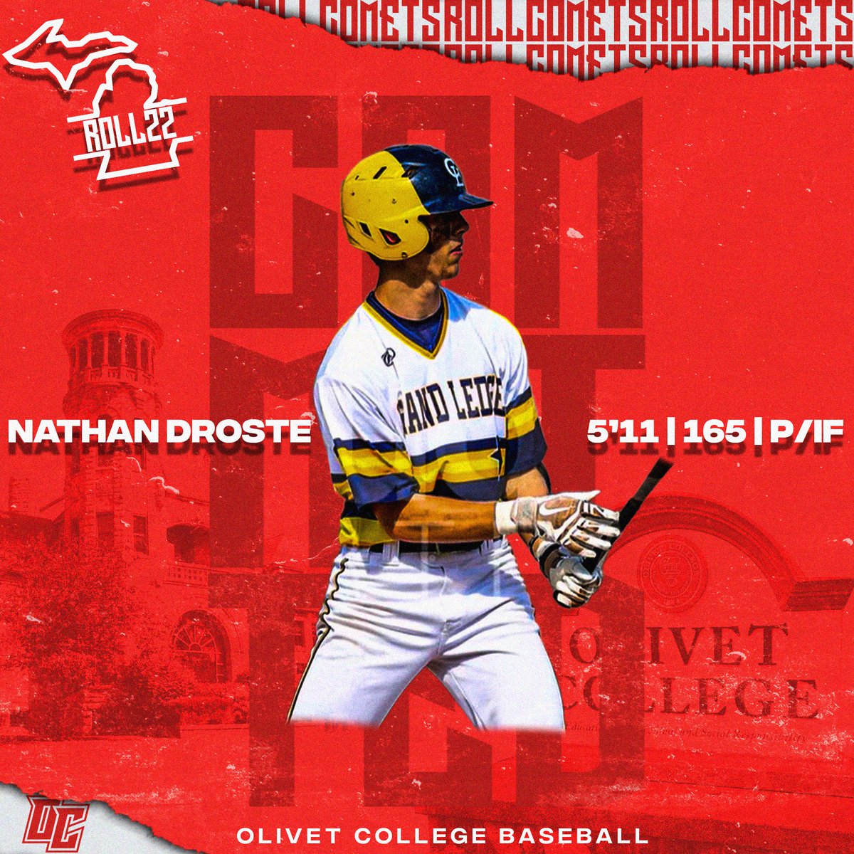 UOlivetBaseball's tweet photo. 🚨 Olivet Baseball Class of 2026 🚨

@droste_nathan donning the Red &amp; White

#ROLLCOMETS https://t.co/DWCZDv7W1C