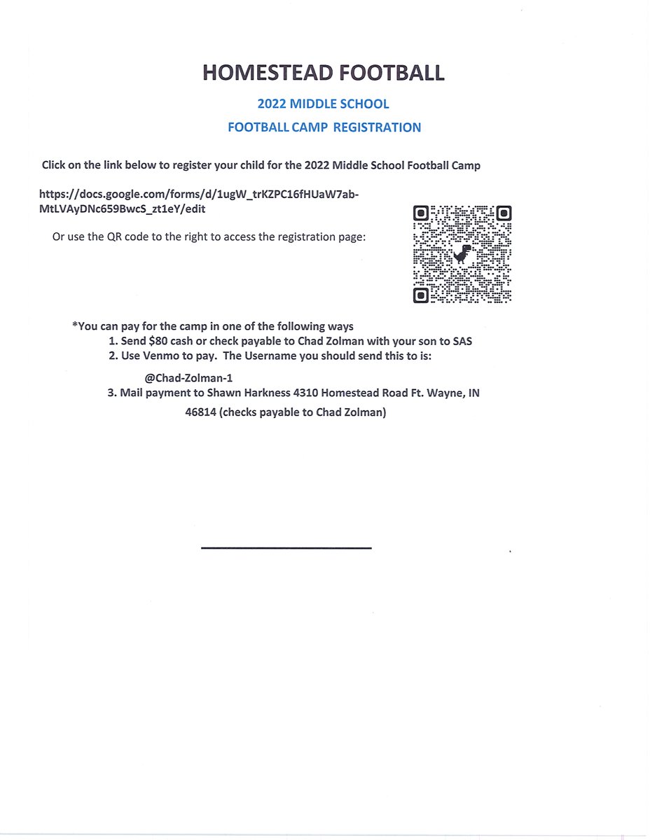 Don't miss out on the 2022 Middle School Football Camp! 
Click below to view the details.