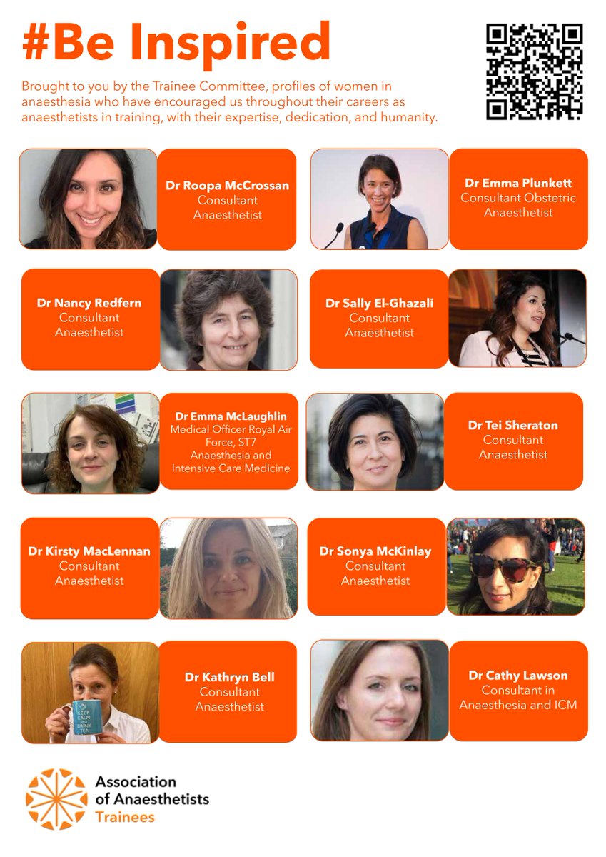 Assoc_Anaes's tweet photo. The #BeInspired campaign was created by our Trainee Committee to highlight the women in anaesthesia who have encouraged them throughout their careers as anaesthetists in training, with their expertise, dedication, and humanity. Read their stories
https://t.co/z1lCcVS4QP
#TC2022 https://t.co/5IcvUpK0tR