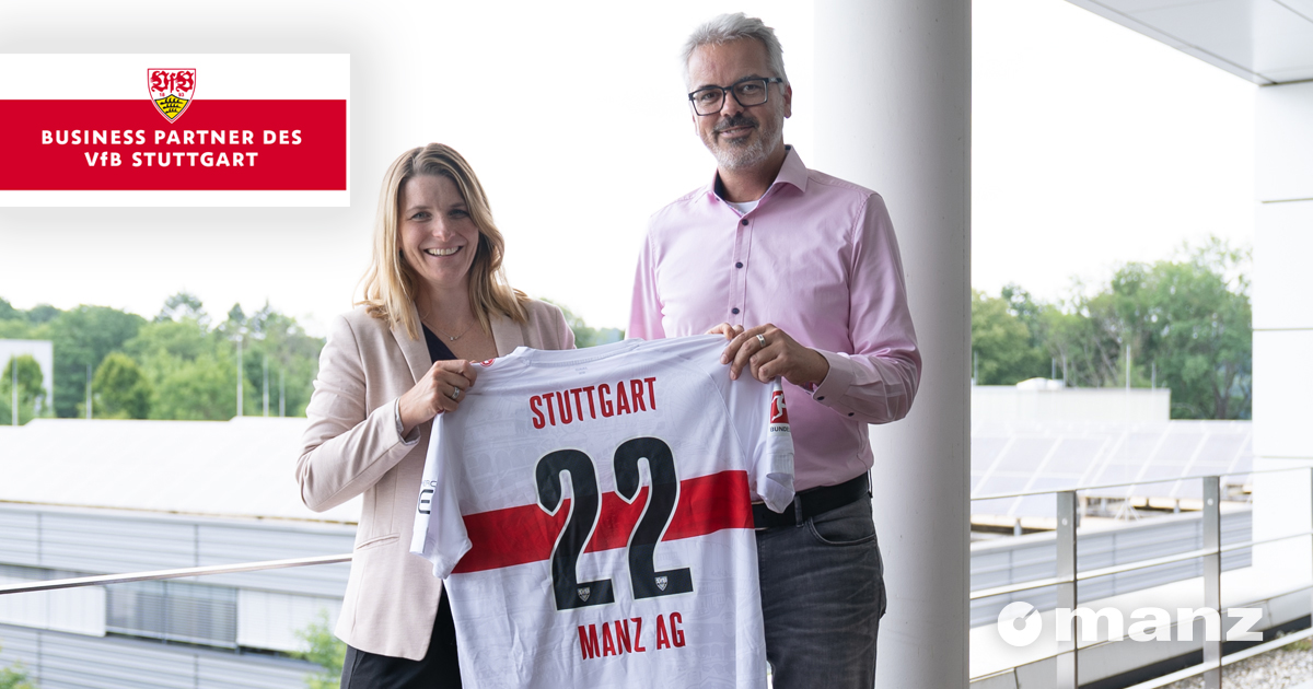 With the start of the 2022/2023 season, #Manz is "Official Business Partner of <a href="/VfB/">VfB Stuttgart 1893</a> Stuttgart and will present the current score on the video wall of the Mercedes-Benz Arena at all 17 VfB home games. #VfB #Fussball #soccer