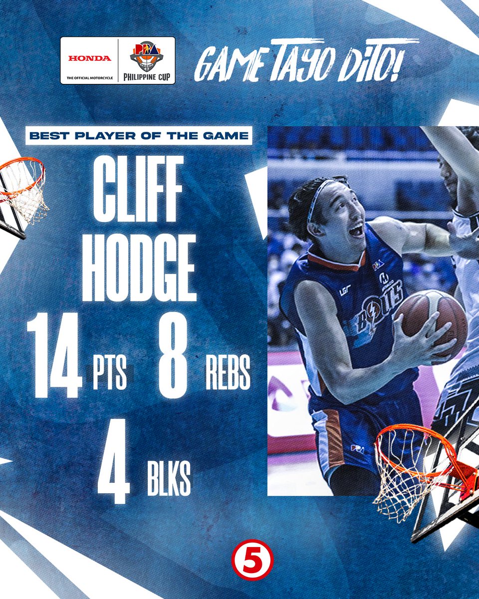 TV5manila's tweet photo. Opensa at depensa! Cliff Hodge gets it done para sa Bolts sa kanilang panalo kontra Gin Kings.
#PBAGameTayoDito #IBAsa5 https://t.co/x6YIHrVmk7