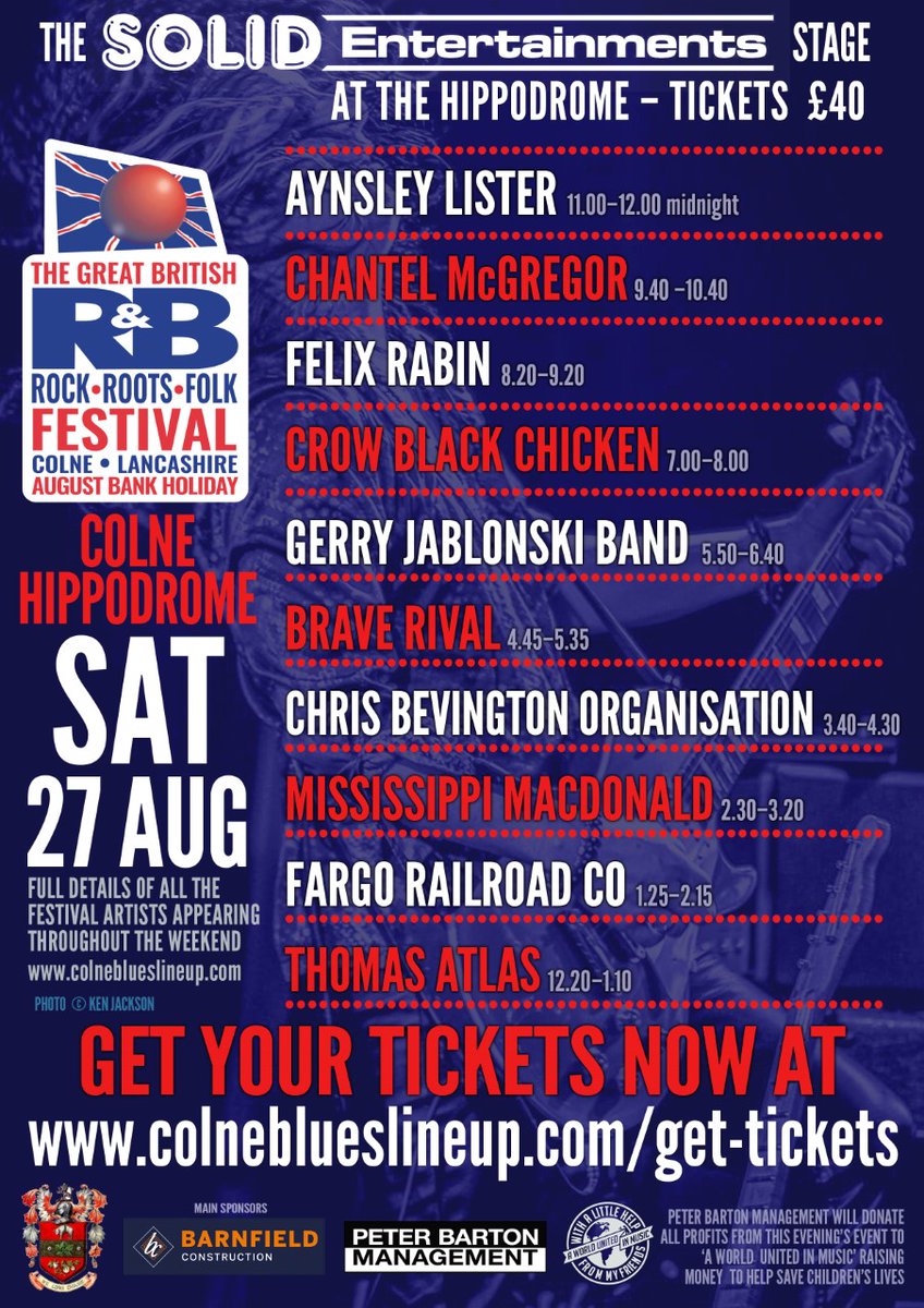 Great British Rhythm & Blues Festival (@ColneBlues) on Twitter photo 2022-07-13 12:00:51 It's going to be a day to remember @pendlehippo on Saturday 27th August! ๐ฅ๐ฅ From 12:20pm right through until midnight, enjoy 10 artists for just ยฃ40 ๐ฎ Tickets are selling out fast for this one, so get yours here ๐ colneblueslineup.com/get-tickets @UKBluesFed @visitcolne @Colne_BID It's going to be a day to remember @pendlehippo on Saturday 27th August! ๐ฅ๐ฅ From 12:20pm right through until midnight, enjoy 10 artists for just ยฃ40 ๐ฎ Tickets are selling out fast for this one, so get yours here ๐ colneblueslineup.com/get-tickets @UKBluesFed @visitcolne @Colne_BID