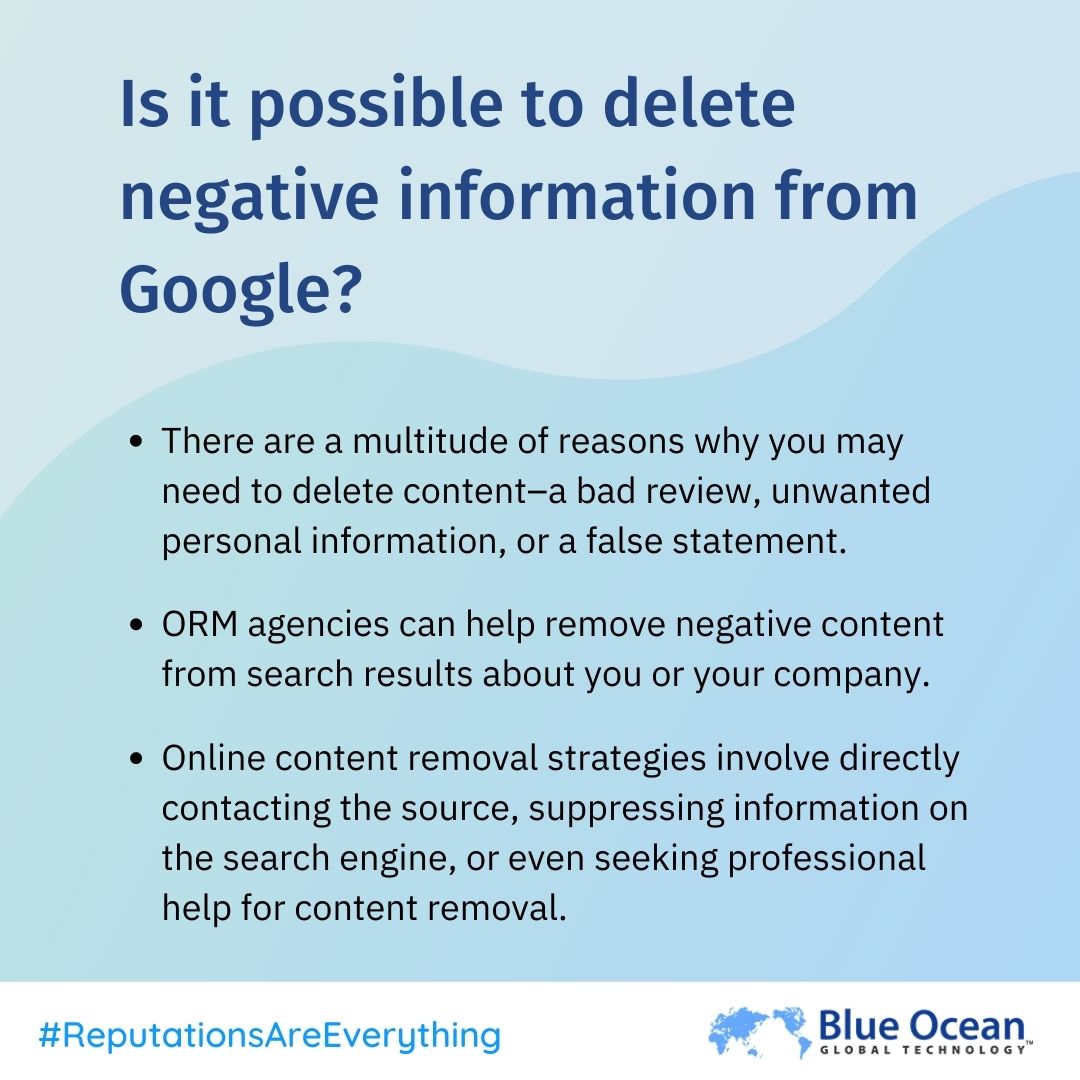 BlueOceanGT's tweet photo. A negative reputation can leave a damaging effect on your employment, personal life, and even financial prospects. Hire online reputation experts to advise you in swiftly mitigating any damages from negative content.
#removenegativecontent #blueoceanglobaltechnology #onlinecrisis https://t.co/XPjlnCBgHx