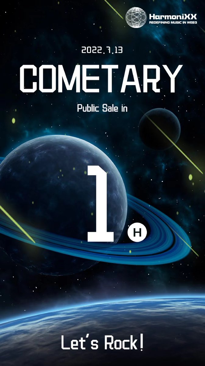 hmxnft's tweet photo. 💫1 hour to go⚡️ Grab your very own Cometary NFT from @Paulwong331 ! Stay tuned!
#Cometary
#黄贯中
#HarmoniXX https://t.co/9sc54vwKAP