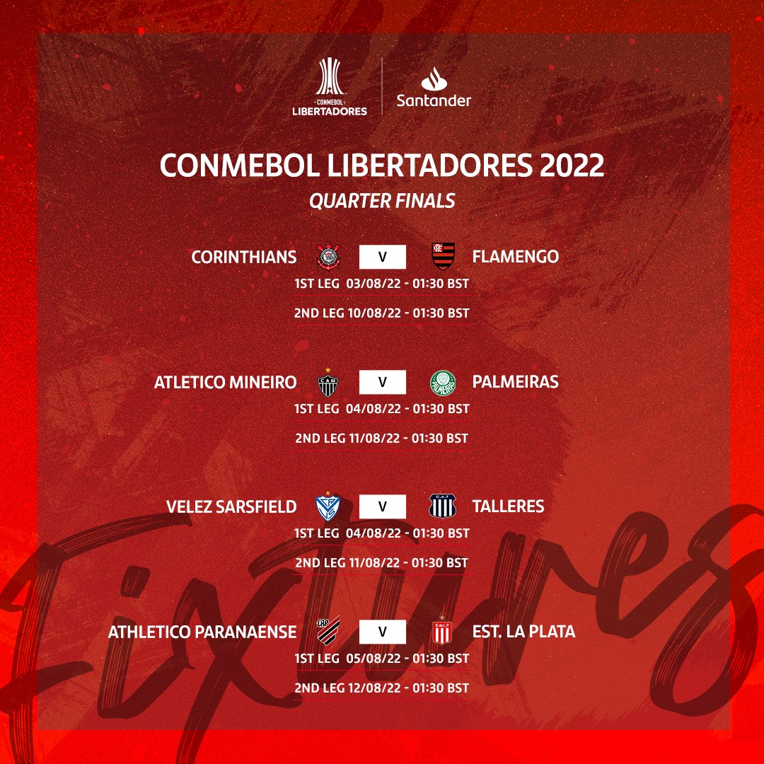 The Quarter Finals are set for the #Libertadores 👇 Tell us your favourite to make it through! 👏