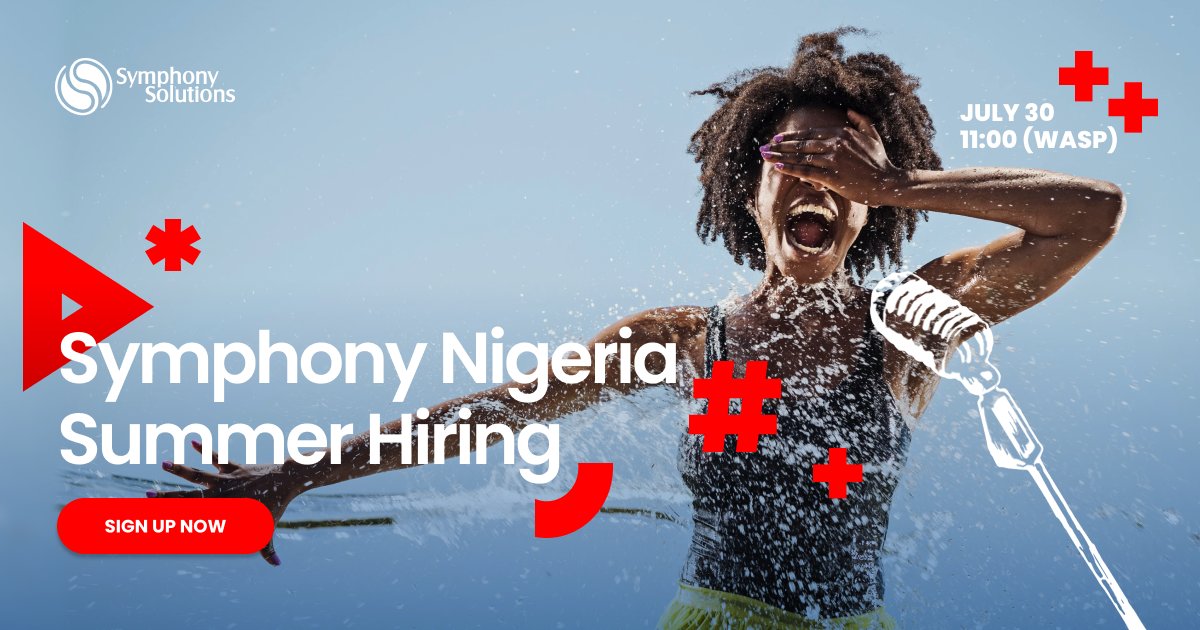 SymphonyCareer's tweet photo. Join Symphony Solutions in an orchestra of excellence and technical skill! It’s the summer hiring event in Nigeria, July 30th, ONLINE. 
👉 Register for the event now: https://t.co/CxaZPXBzxg #remotework #nigeria #symphonysolutions https://t.co/boPuLZou2u