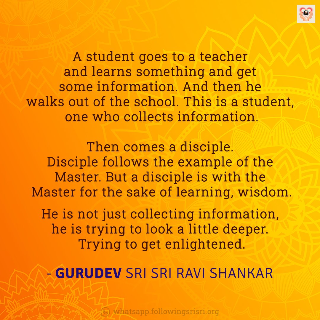 FollowingSriSri's tweet photo. What makes a devotee so special that even God longs for the devotees, explained by Gurudev @SriSri.

#GurudevPurnima #TimelessWisdom https://t.co/qK36sL0PNy
