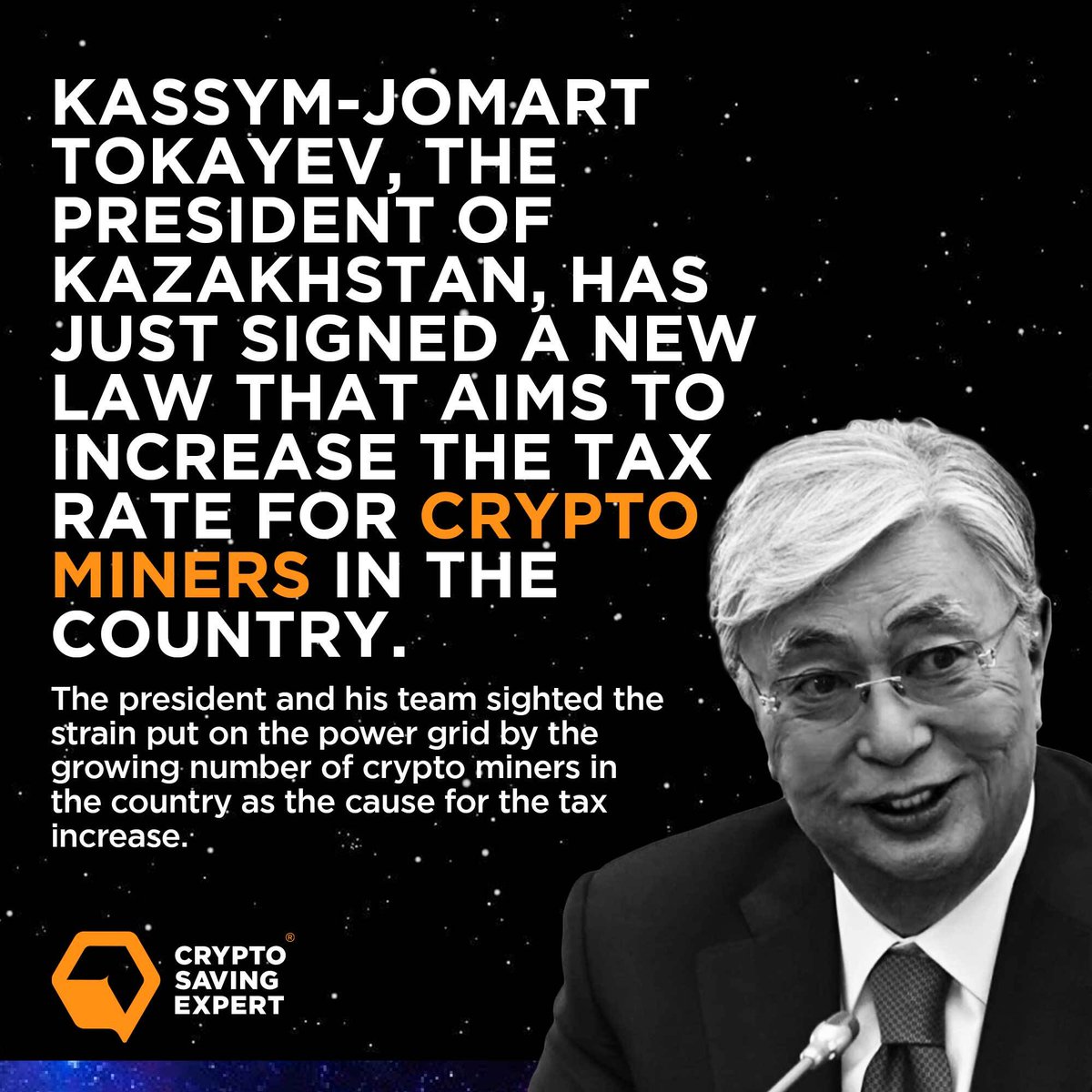 CryptoSavingExp's tweet photo. Kazakhstan Increases #Crypto Mining Taxes ⛏️ https://t.co/yAsMcmxZgt