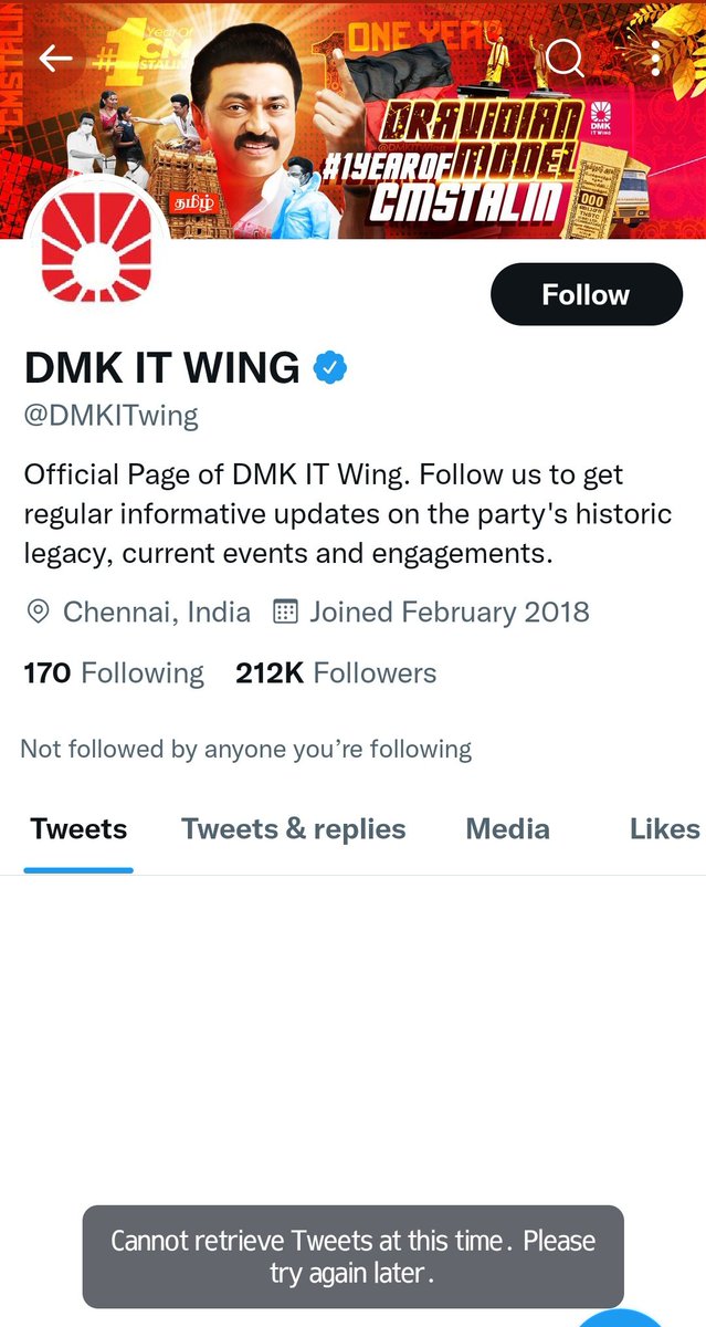 GokulTalks's tweet photo. #DMKIT wing official page blocked by twitter for spreading fake news... https://t.co/eF5DevHLUz