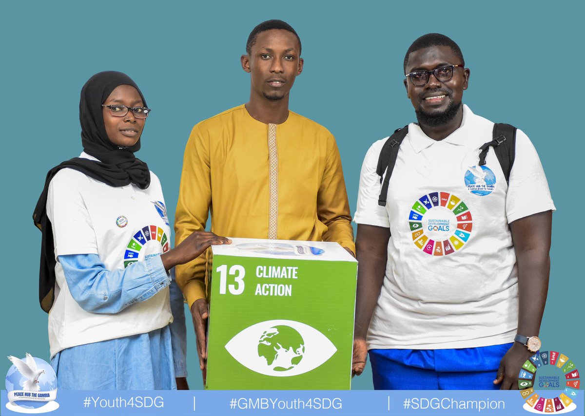 Team IOU is working on #SDGs 13 &14 in the community of Balingho (NBR). 

'Our project aims to improve sustainable agriculture through maximizing potentials of sea and land resources, and ecotourism in the community for improved livelihood,' 

#GMBYouth4SDGs 
#SDGChampion