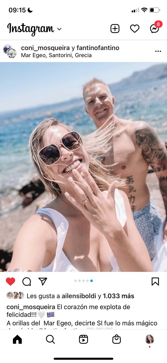 Felicidades a <a href="/fantinofantino/">Alejandro Fantino</a> y <a href="/ConiMosqueira/">Coni Mosqueira</a> por su compromiso! Desde Grecia compartieron la noticia en redes sociales