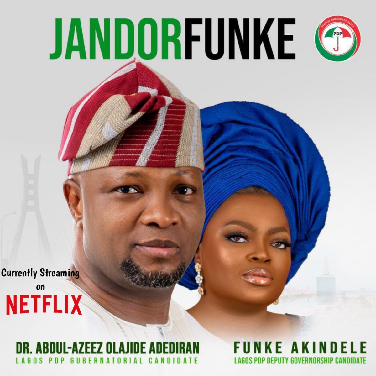 I saw Your Excellency on Netflix. I know JandorFunke would be another BLOCKBUSTER MOVIE everyone needs to watch 🔥.......... I just cant stop laughing. 
#MUNLIV

 @funkeakindele @Mr_JAGs @renoomokri @yomifabiyi @toyin_abraham1 @Odunadekoladee @mrmacaronii @Sabinus1_  @tnolas