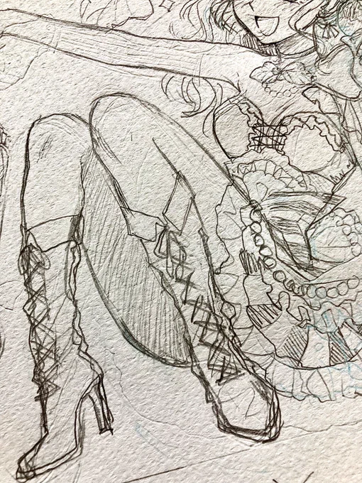 あと脚もそう このままの感じで上手く描けるといいな