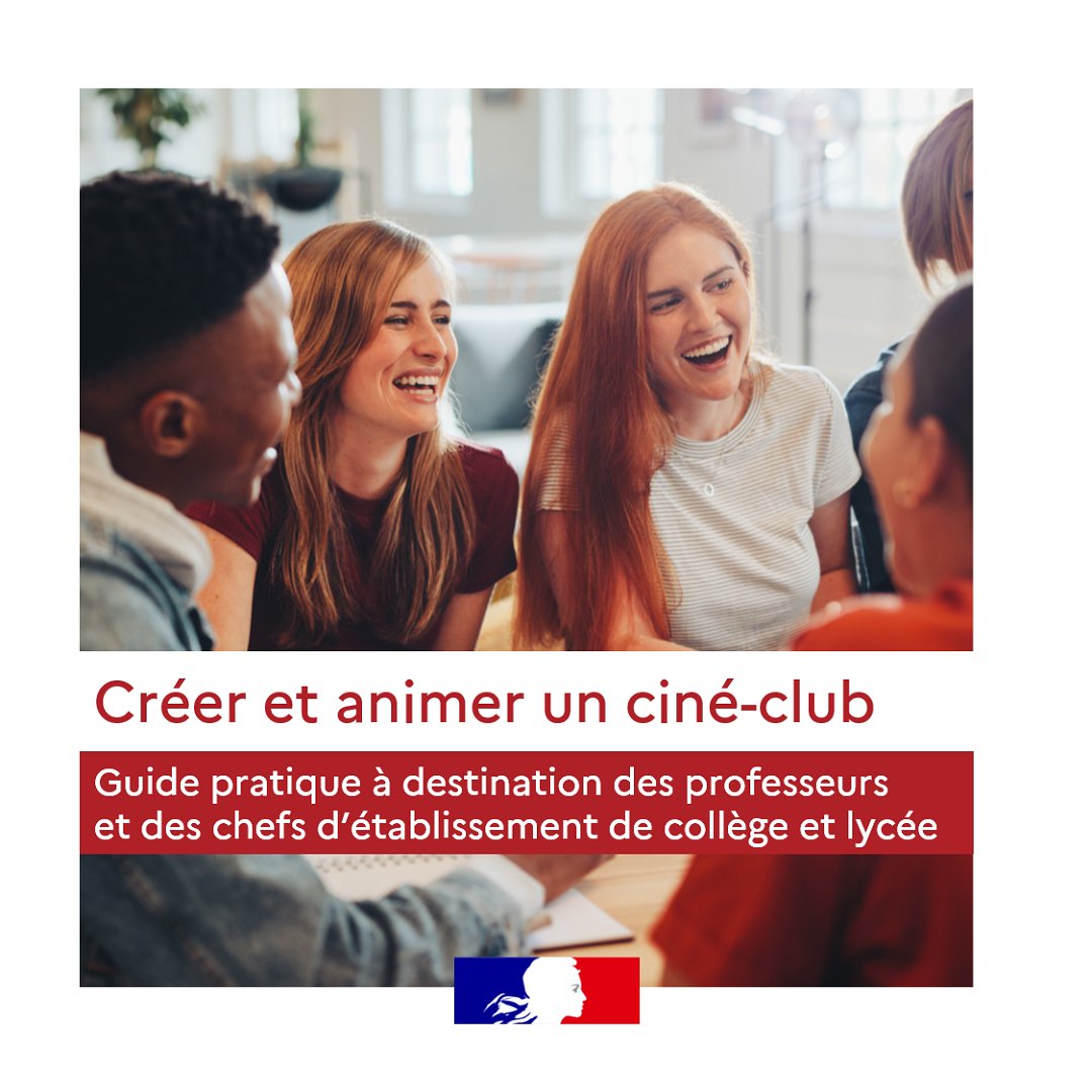 🎦 Créer et animer un  #CinéClub au collège et au lycée : un nouveau guide pratique à destination des professeurs et des chefs d’établissement vient de paraître !

Il aborde les aspects pédagogiques et techniques et propose des pistes d'action concrètes ▶ tinyurl.com/yckf7ffu