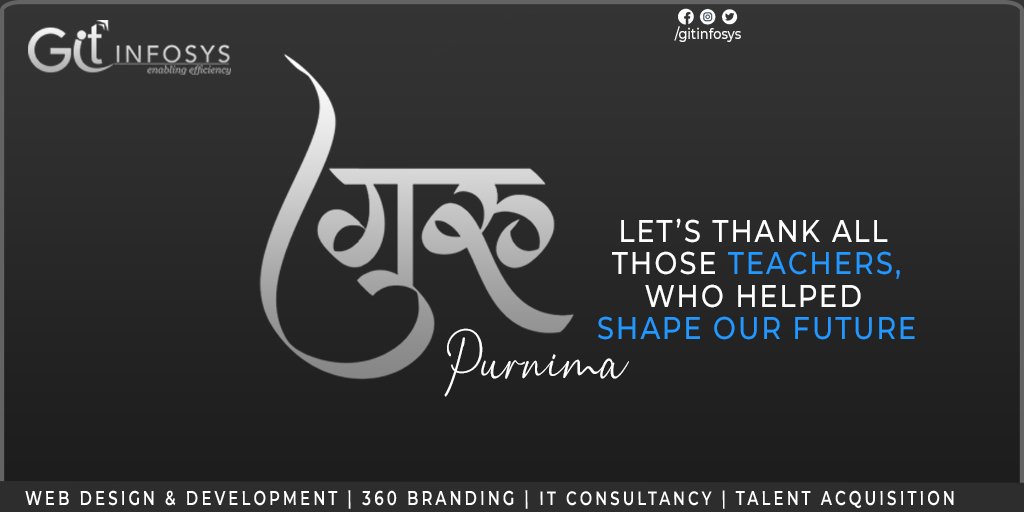 gitinfosys's tweet image. Grateful to all the gurus who have lighted the path for us in this world.
GIT Infosys wishes you all a very happy #Gurupournima
#digitalmarketingagency #webdesigncompany #webdevelopmentcompany #GuruPurnima2022 #गुरु_पूर्णिमा #गुरु_पूर्णिमा_की_हार्दिक_शुभकामनाएँ #gitinfosys
