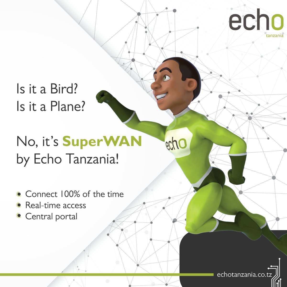 EchoTanzania_'s tweet photo. If it's SuperWAN, it must be Echo Tanzania.
Say Jambo! jambo@echotanzania.co.tz
#echo #echotanzania #echotz #echoteller #tanzania #telecoms #telecommunication #telecommunications #telecomm #ictcompanytanzania #ictlife #superwan #sdwan #sdwanforbusiness https://t.co/aOdKDoPF8i