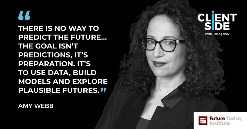 ClientSideB2B's tweet photo. Are you prepared to ensure that your business lives long and prospers?

@AmyWebb, esteemed futurist, CEO and #ThoughtLeader joins the ClientSide #Podcast. She explains how to overcome the fallacy of future-proofing through preparation, rather than prediction.

Listen now.