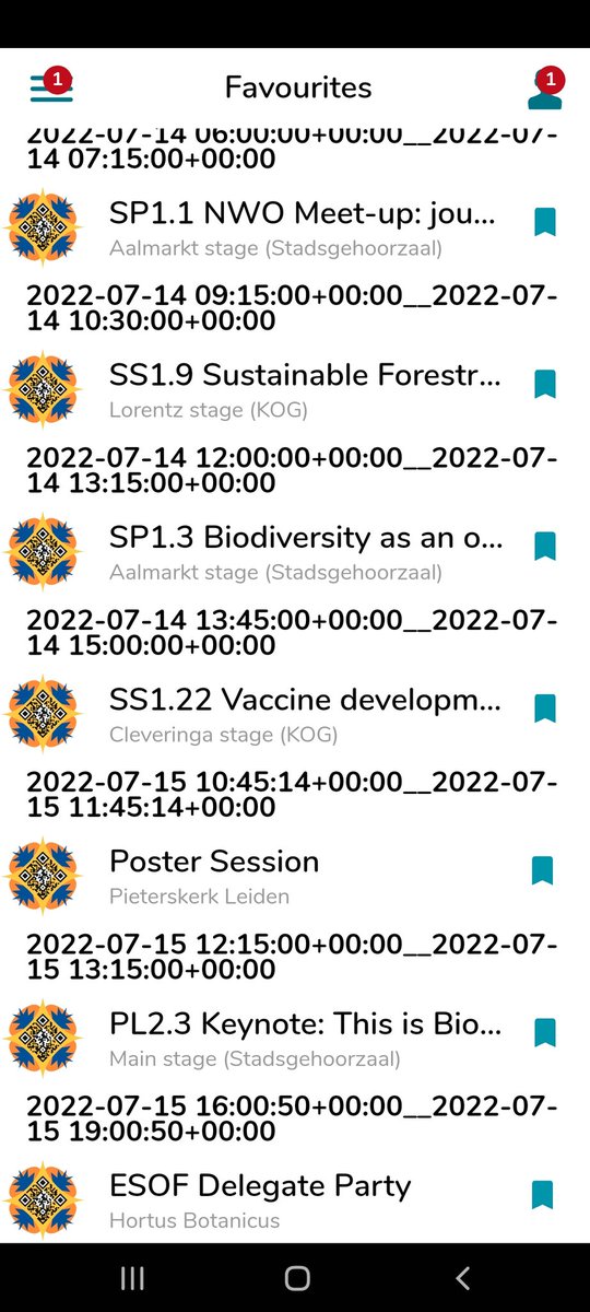 SciCommAtelier's tweet photo. Trying to create my schedule for #ESOF2022. Is it me or is this app a UX Desaster? Why is it the same icon for everything? Why can the schedule not look like one that you can actually use? Why can I bookmark people only on the web? I have so many questions ... https://t.co/Coa9nNkFi5