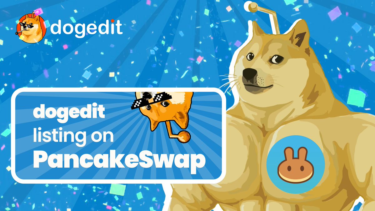 Dogedit_'s tweet photo. 💎 $dogedit launching 💎
Poocoin: https://t.co/lFdwr2zLsg

Name: dogedit
Platform: BSC
Trading pair: dogedit/BNB
Liquidity: 150.00 BNB
Low tax: Buy: 1%            Sell: 4%
Contract: 0xff110E15BC94A2cf05DC8DFff505898Fd9c7eC0D

crazy launch, go bullish🚀

#listing #PancakeSwap https://t.co/QlzRTj5S72