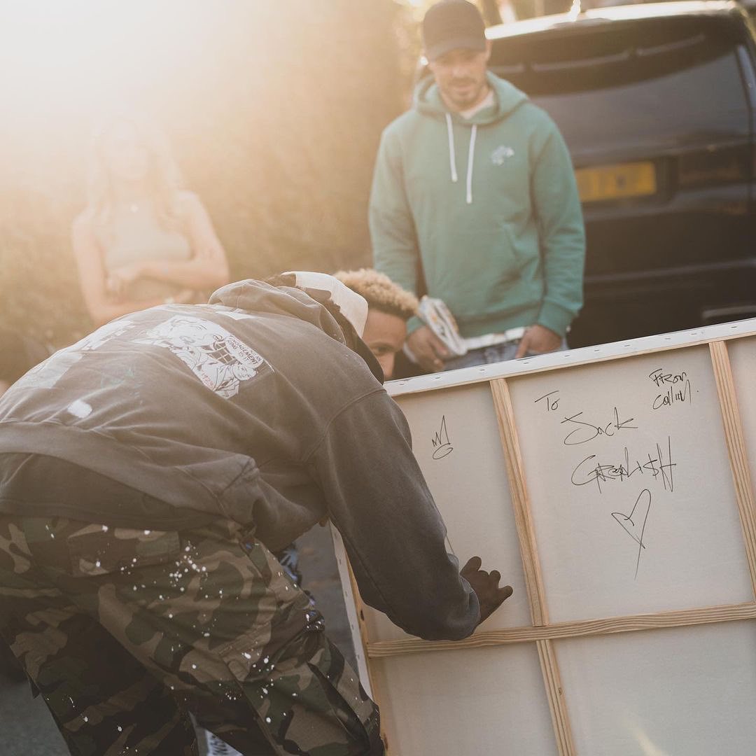 Beyond impressed by this @boogiemoli commissioned piece of art for <a href="/jackgrealish/">Jack Grealish</a> on his birthday 🎉 ⠀
Truly a mesmerising piece by Boogie Moli, if you wish to see more of his art’ head over to our website via the link in our biography now.  
#redeightgallery #contemporaryart