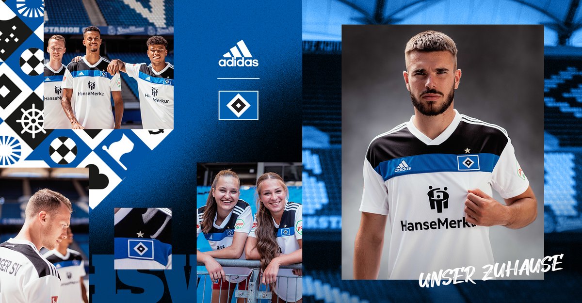 HSV's tweet photo. Unseren Jungs und Deerns steht's schon mal! 💙🤍🖤

Wir können es kaum erwarten, euch so auflaufen zu sehen 🔥 

#nurderHSV #Vorfreude @adidasfootball https://t.co/SX3bh7Tls1