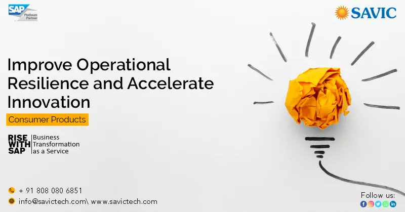savictechnology's tweet photo. Consumer Products Is Gearing Up For Full Digital Transformation.

https://t.co/LcyGDOIcSS
#sap #risewithsap #savictech #consumers #products #digitaltransformation https://t.co/cwNNcNjxFx