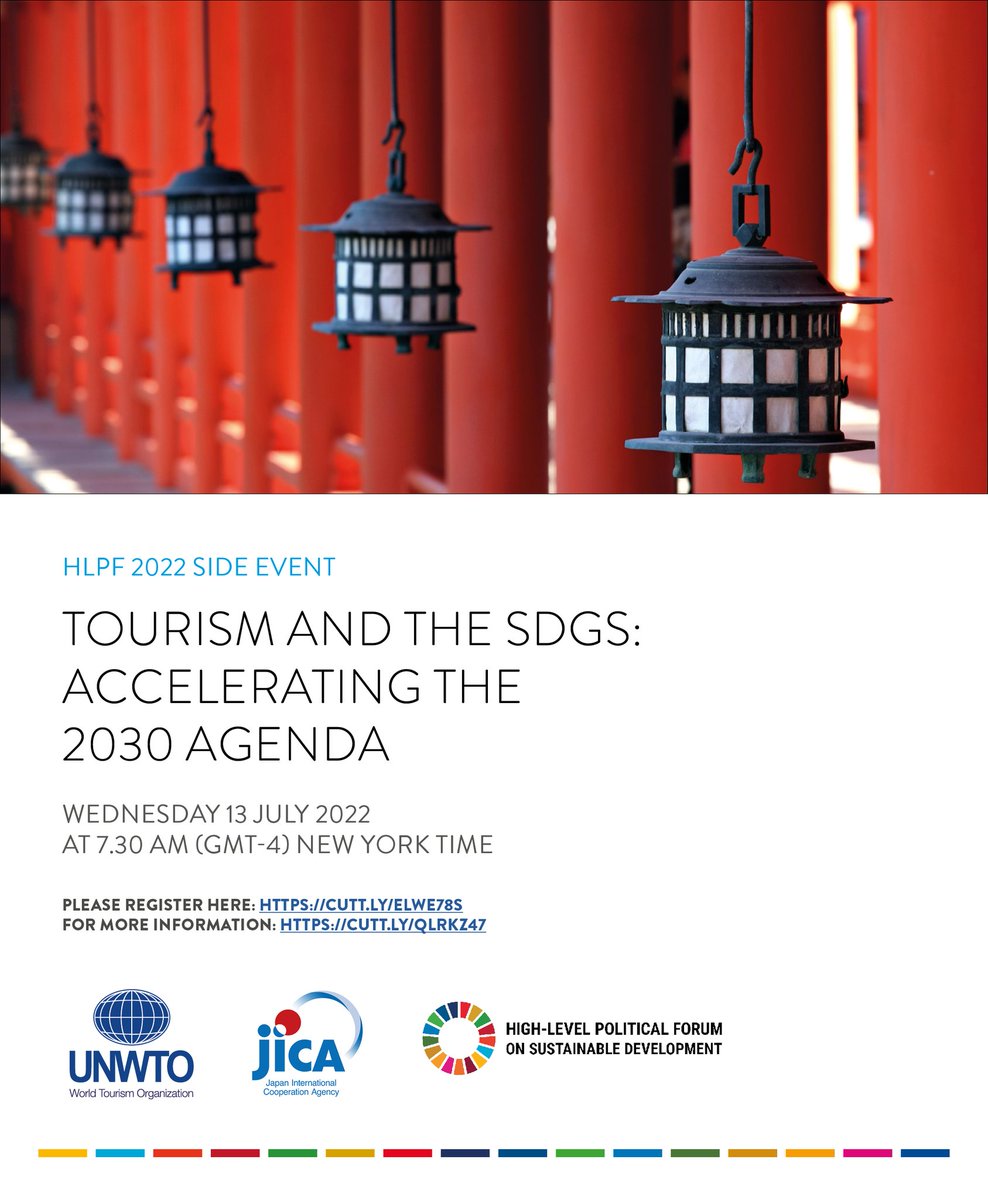 TODAY: Online event on how to better understand &amp; achieve the #SDGs from a #tourism perspective. Hosted by <a href="/UNWTO/">UN Tourism</a> &amp; #JICA.
tourism4sdgs.org/events/hlpf-20…